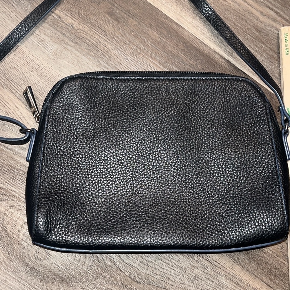 Lodis ladies navy blue leather crossbody bag, preowned - Picture 3 of 8